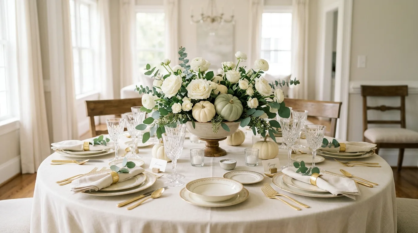 Keep place settings elegant but not overworked inspiration for a fall dining table.